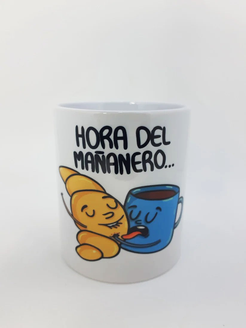 Taza divertida con frase -Hora del Mañanero-