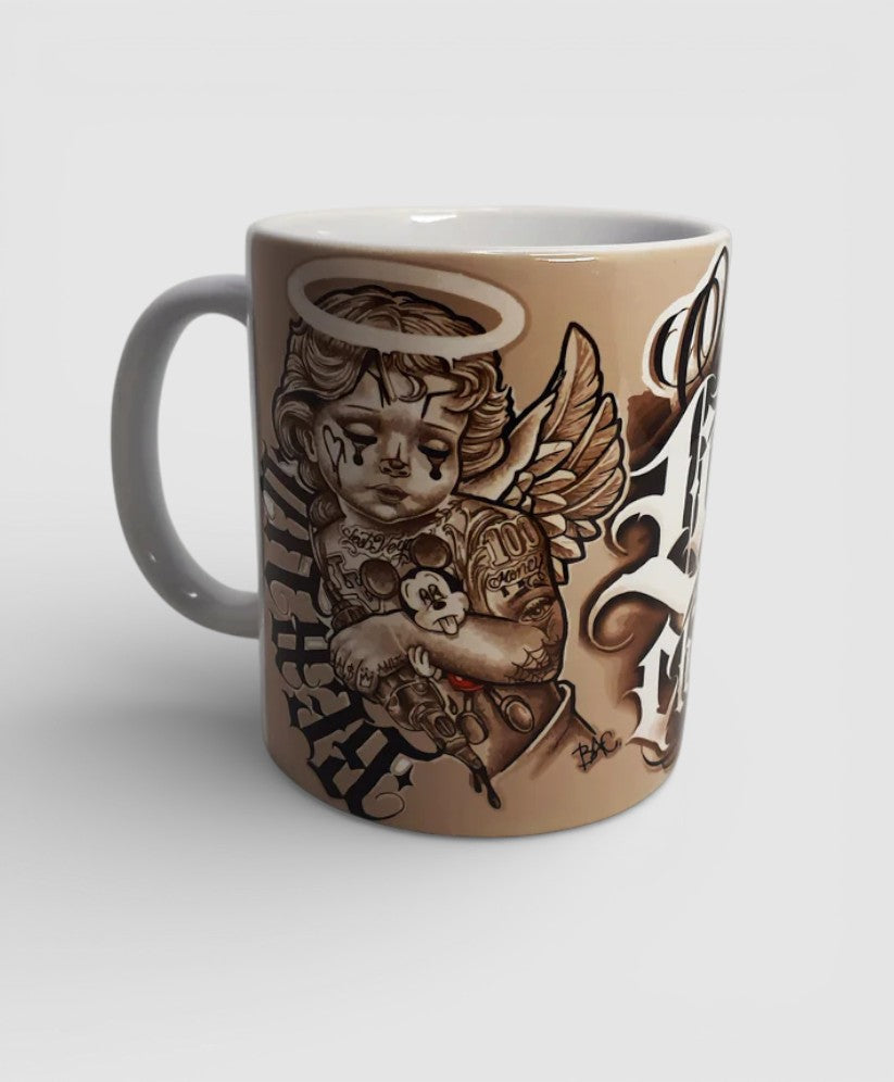 Taza Tattoo – Angel Chicano One Life, One Chance - Ideal como regalo. Estilo tatuaje