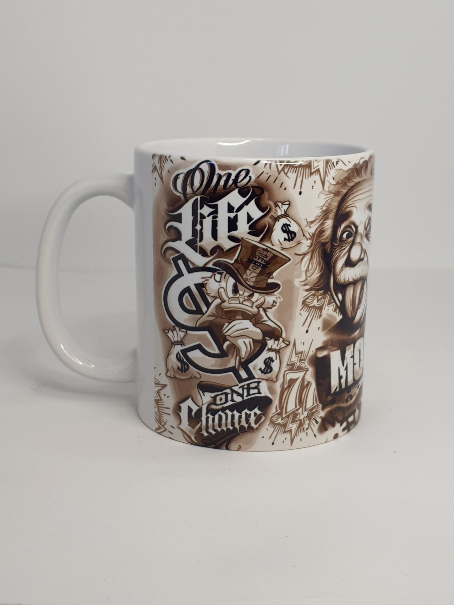 Taza Tattoo – Einstein Ilustrado blanco & negro