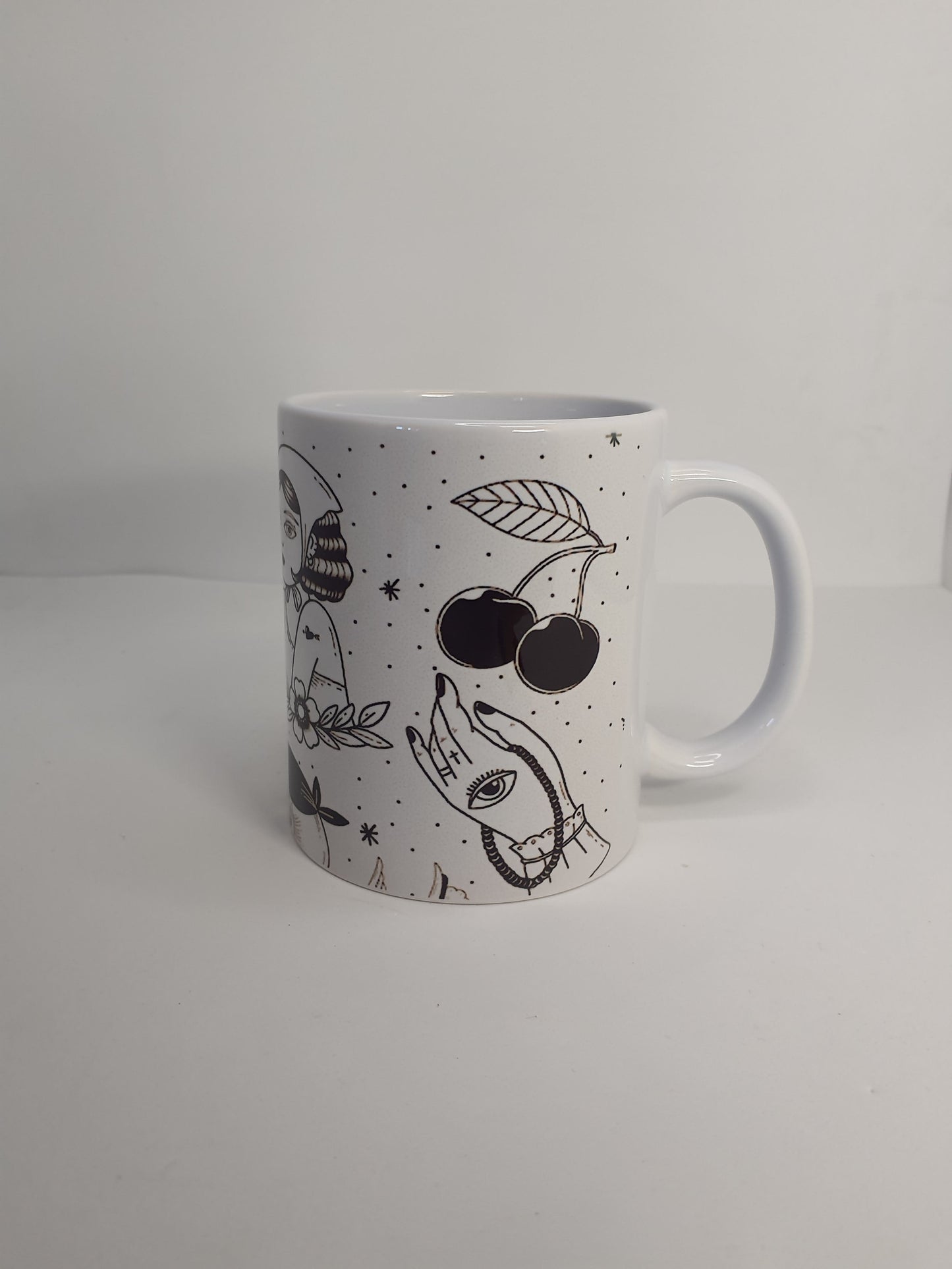 Taza Old School – ilustraciones Blanco & Negro