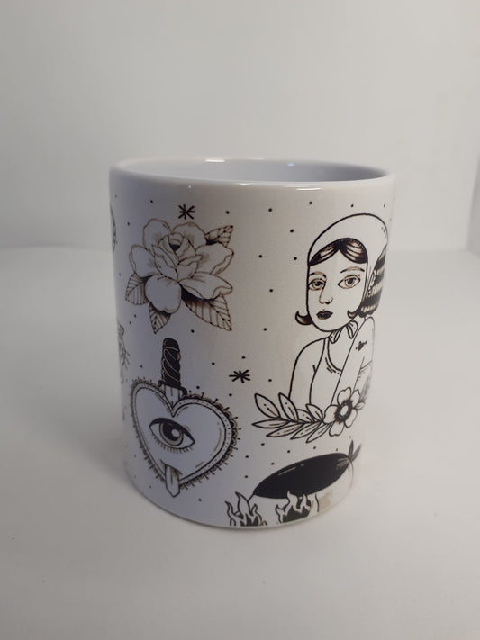 Taza Old School – ilustraciones Blanco & Negro