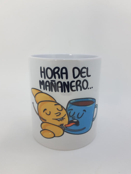 Taza Divertida "Hora del Mañanero" – Empieza el Día Con Actitud