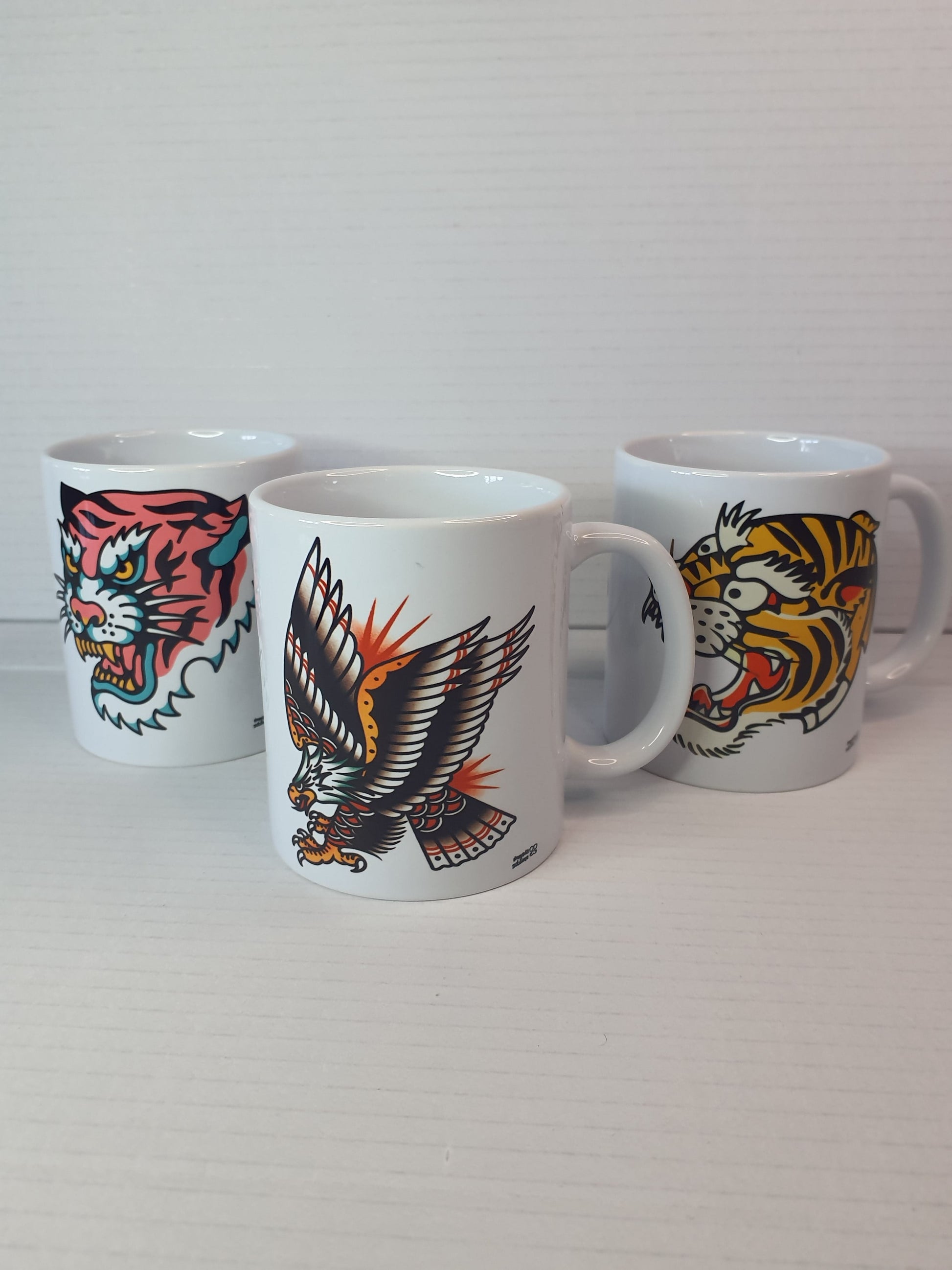 Pack de 3 Tazas Estilo "Old School" – Diseño Tradicional Tattoo