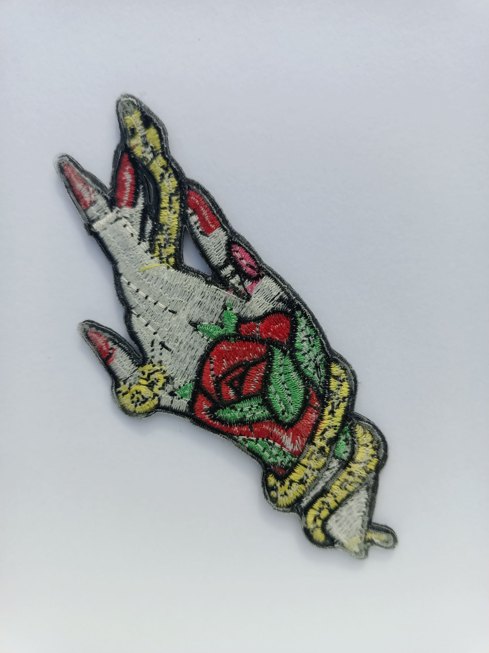 Parche parte de atrás, parche tradicional old school, mano & serpiente.