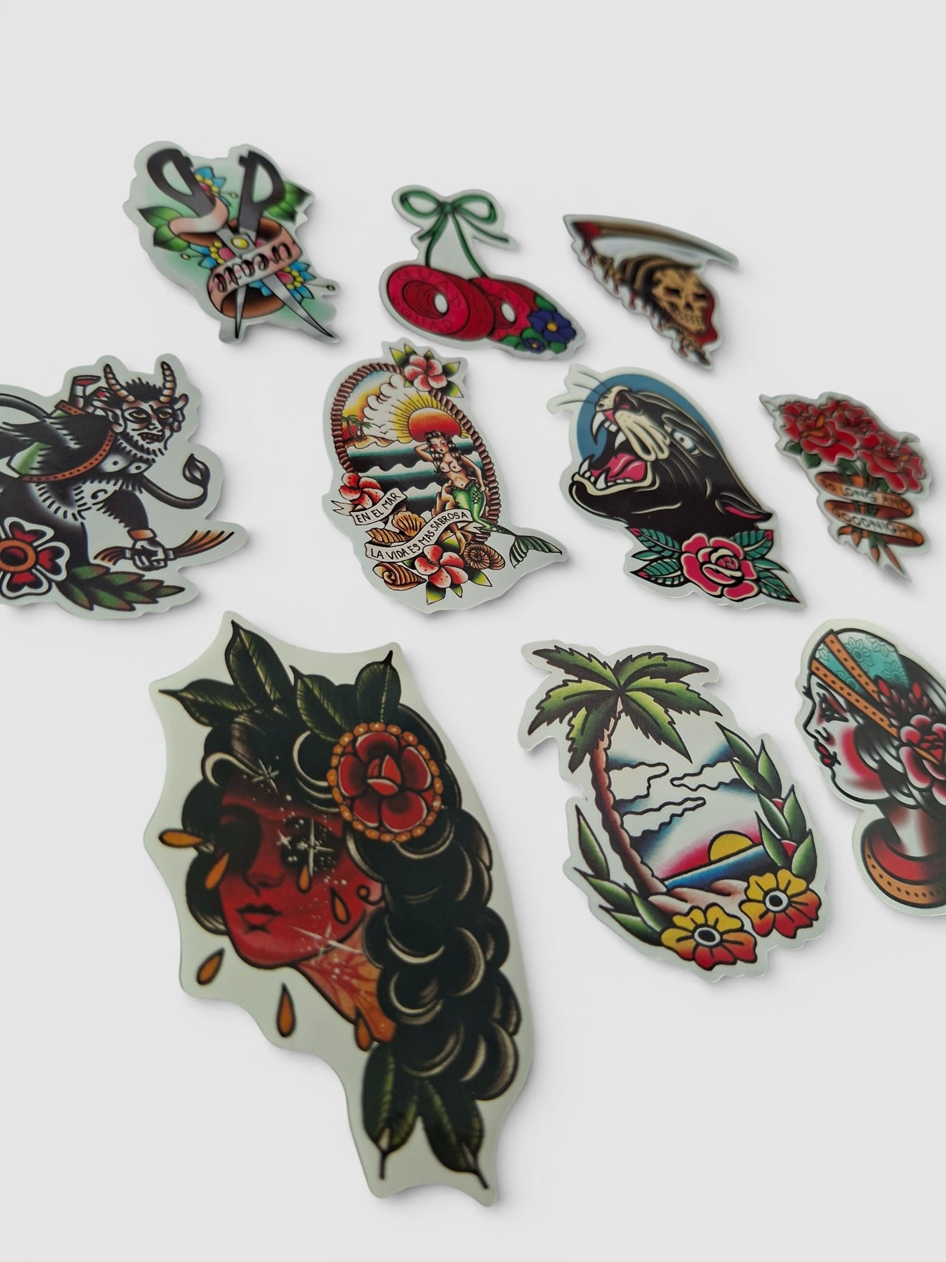 Pegatinas estilo tattoo old school regalo original.