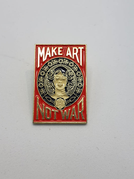 Pin de acero Old School – Make Art Not War 