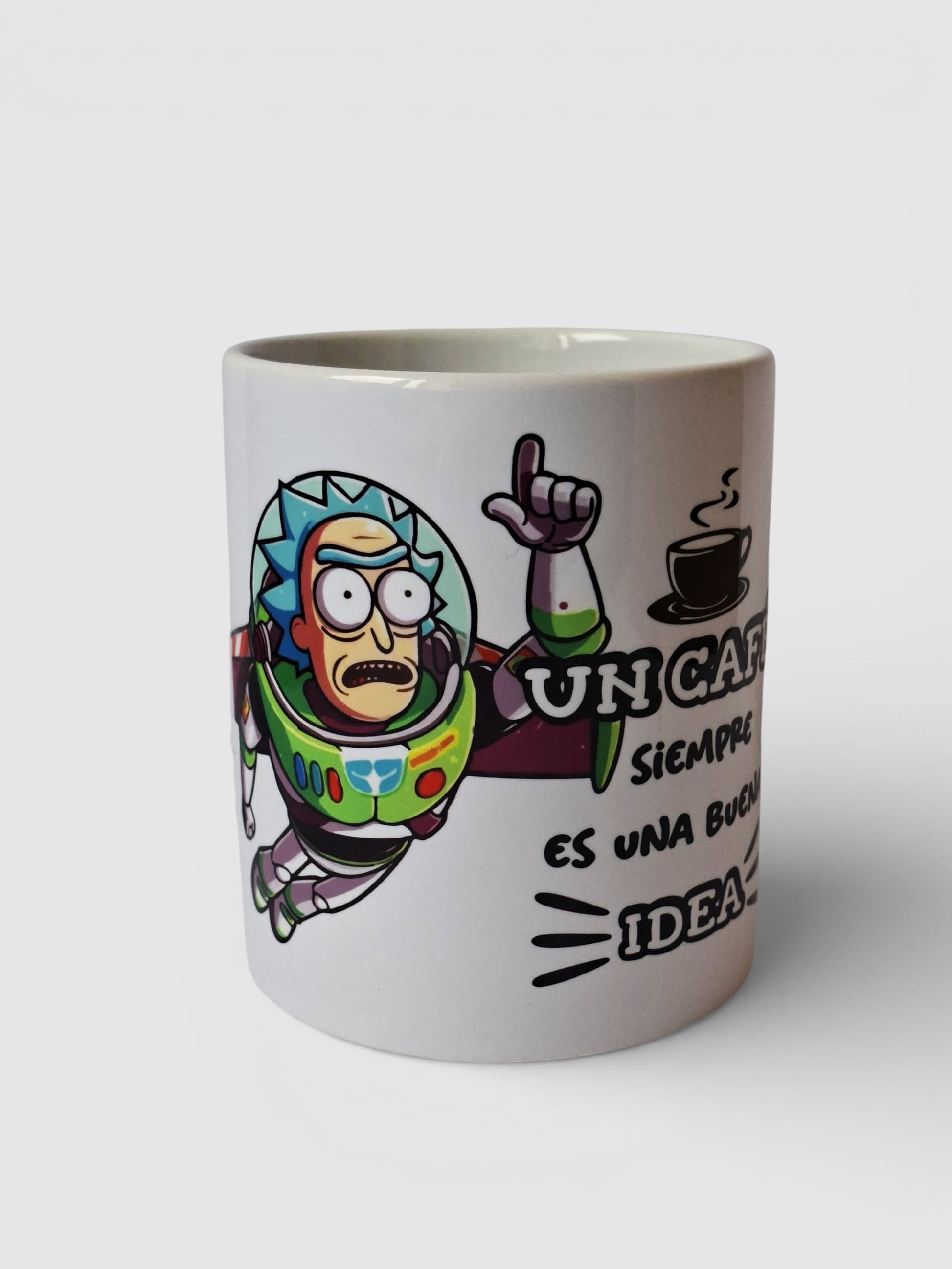 Taza original Ricky astronauta Un café siempre es una buena idea.