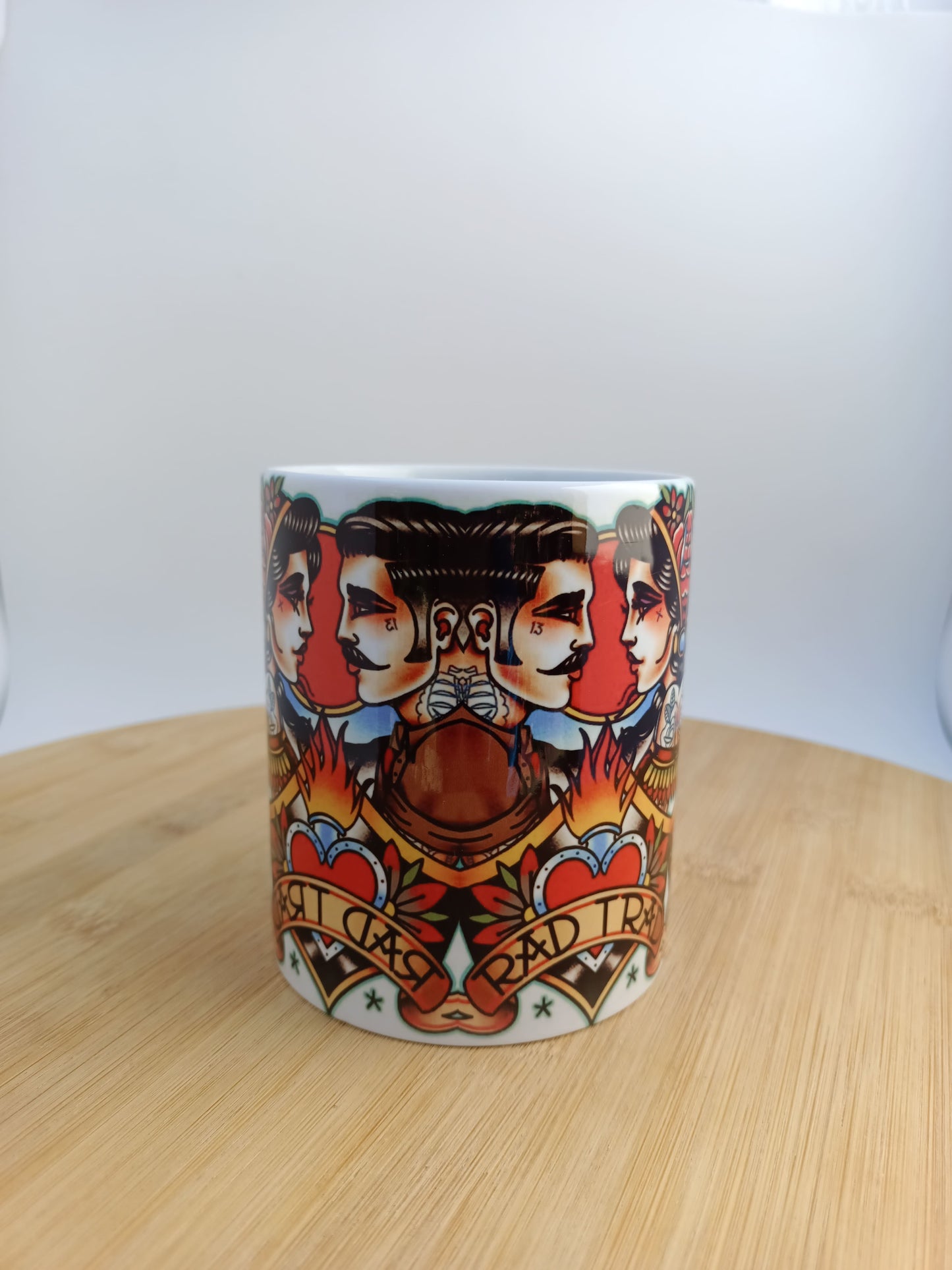 Taza regalo original old school, diseño tradicional, hombre y mujer, rad trad.